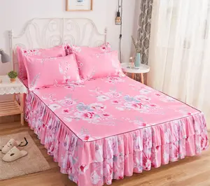 المنزل السرير ملاءات المنسوجات ثلاث قطع الفراش حاف الغطاء شقة ورقة زهرة غطاء السرير الناعمة الدافئة ملاءات السرير مجموعات Z0452-1