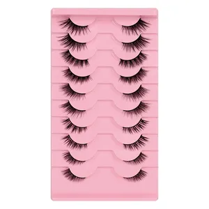 Cat Eye Cils Comfortable Faux Mink Eye Lash Wispy Lashes Natural Look 18mm Fox 5d Silk Mink Eyelashes Private Label Eyelashes