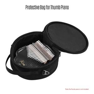 Étui souple pour kalimba portable, en tissu imperméable, forme circulaire, sac de rangement multifonctionnel rond avec sangle réglable - Product Image 6