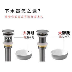 Washbasin Pop Up Drain 2.8 Inch Compression Fit Easy Installation Wall Mounted Odor Proof Drain Pipe Accessory Set - Product Image 4