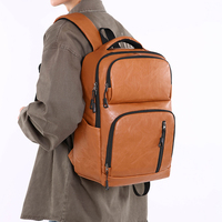 Sac à dos en cuir PU pour homme, très vendu, durable, imperméable, style rétro, pour ordinateur portable, vente en gros du fabricant