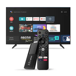 Toptan özelleştirilebilir XS97 sopa 4k çift wifi televizyon kilidi android 10 tvstick 4K akıllı tv çubuk mini PC uzaktan kumanda ile