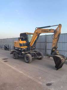 Excavadora Usada <span class=keywords><strong>Hyundai</strong></span> <span class=keywords><strong>4X4</strong></span> Mini de <span class=keywords><strong>Segunda</strong></span> <span class=keywords><strong>Mano</strong></span>, Excavadora de Ruedas de 6 Toneladas con Martillo Rompedor - Product Image 4