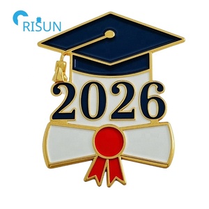 Cadeaux de remise de diplôme pour étudiants, chapeau d'enterrement de vie de jeune fille, Badges de revers en émail, broches, épingles de remise de diplôme personnalisées en émail - Product Image 4