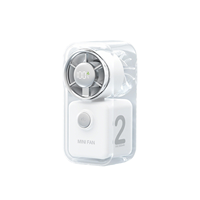 Ventilateur portable futuriste transparent avec écran numérique chromé, 100 vitesses, mini turbo, 2000 mAh, cadeau de luxe