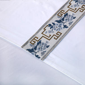 ชุดเครื่องนอนโรงแรม4ชิ้นผ้าคอตตอนขนาดคิงไซส์ชุดผ้าคลุมเตียงนอนแบบเรียบง่ายปัก - Product Image 3