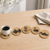 Sous-plat en liège écologique personnalisé, style moderne, dessous de verre résistant à la chaleur, tapis réutilisables en MDF, dessous de plat ronds en bois pour table à manger