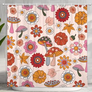 Retro Flower Shower <strong>Curtain</strong> Groovy Vintage Hippie <strong>Funky</strong> 70s Sun Flowers Shower <strong>Curtains</strong> Bathroom Home Decor Custom in Stock - Product Image 1