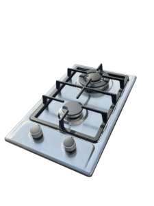 Fornello a Gas a Doppia Fiamma con Accensione Elettronica a Impulsi, Classe B, per Uso Esterno, Installazione Incassata, Superficie in Acciaio Inox Nero - Product Image 2
