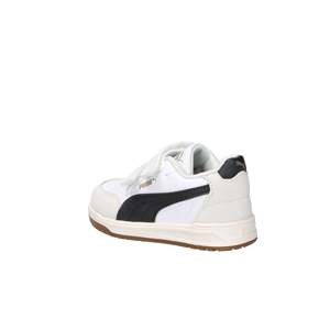Baskets Puma pour enfants, blanc et noir, talon de 2 cm, fermeture Velcro, chaussures en toile tendance - Product Image 2