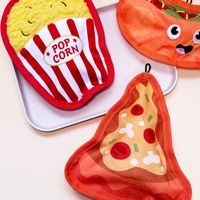 Jouet pour chien en PVC durable, à mâcher, couineur, écologique, avec son, saveur poulet, anti-ennui, en forme de sac de pizza, hamburger et frites