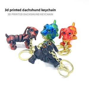 SHIQU Llavero de plástico impreso en 3D con diseño de perro Dachshund, juguete de animal, regalo y adorno para maternidad - Product Image 2