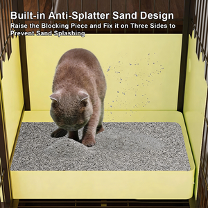 <span class=keywords><strong>Cage</strong></span> anti-éclaboussures pour chat avec bac à litière intégré, villa mobile multi-niveaux pour chat, pour utilisation en intérieur - Product Image 4