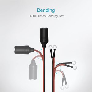 <span class=keywords><strong>Cable</strong></span> de alta resistencia de 12V y 16AWG, fuente de alimentación fundida de <span class=keywords><strong>6</strong></span> pies con enchufe de Terminal de ojal para encendedor de cigarrillos hembra - Product Image 5