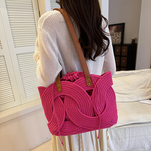 Borsa Tote Bohemien Intrecciata con Design Traforato, Grande Capacità, Borsa a Spalla Casual da Viaggio e da Spiaggia per <span class=keywords><strong>Donne</strong></span> - Product Image 4