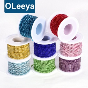 Nouvelle mode Chaînes de strass en cristal de verre à coudre, garniture en strass à coupelle fermée pour la décoration de chaussures et de bottes - Product Image 1