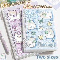 Cuaderno de Anillas con Cubierta de PP de Hojas Sueltas, Estilo Instagram, con Diseño de Dibujos Animados, 60 Hojas Desmontables con Cuadrícula, Ideal para Regalo