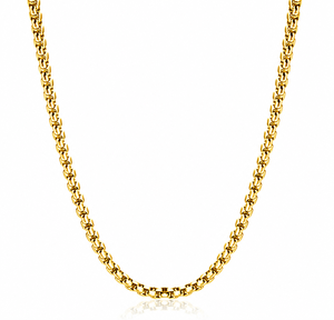 Collar Minimalista de Eslabones Tipo Veneciano de Acero Inoxidable con Tono Dorado de 18K, Antideslustre, Cadena Lisa para Hombre y Mujer, Joyería Apilable - Product Image 2