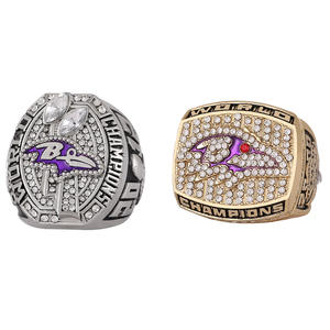 Groothandel 2000 2012 Baltimore Ravens kampioenschap ringensets met houten kist herenring - Product Image 1