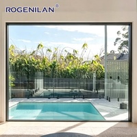 Fenêtres panoramiques fixes en aluminium imperméables de style américain Rogenilan, fenêtres à cadre en verre trempé pour l'extérieur des maisons