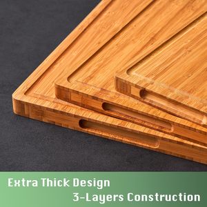 Planche à découper rectangulaire en bambou, épaisse, rigide, écologique, de luxe, grande taille, personnalisable, vente en gros d'usine - Product Image 2