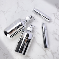 Luxe personnalisé 30ml-60ml PET clair cosmétique soin de la peau verre Lotion pompe bouteille aluminium métal pulvérisateur vide conception cylindre