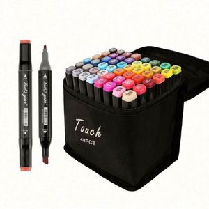 Juego de Marcadores de Arte Permanentes con Doble Punta 60-262, a Base de Alcohol, con Logotipo Personalizado, Puntas de Cincel y Finas, No Borrables, de Doble Cara, para Escritura en Plástico - Product Image 1