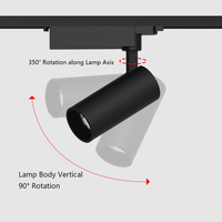 Spot LED sur rail 3 ou 4 fils, anti-éblouissement, moderne, de haute qualité, orientable, pour plafond, usage commercial, magasin, galerie d'art, bureau