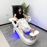 Fauteuil de Pédicure de Luxe Électrique Inclinable avec Massage pour Salon de Manucure et Spa