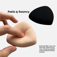 JLY Rubycell Black Pineapple Triangular Puff Souffl Skin-Tone Cushion Foundation Doesnt Absorb Powder Dual-Use Wet Dry Puff