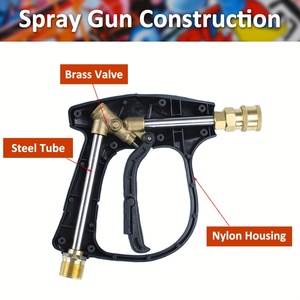 Pistolet de lavage haute pression avec connecteur rapide 1/4 et buses de pulvérisation pour un nettoyage efficace des voitures (<span class=keywords><strong>Plastique</strong></span>+Laiton+Acier inoxydable) - Product Image 5