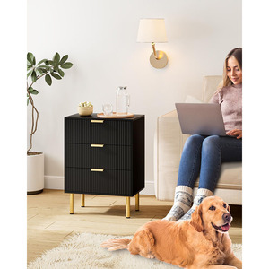 <span class=keywords><strong>Table</strong></span> <span class=keywords><strong>de</strong></span> <span class=keywords><strong>chevet</strong></span> moderne avec cadre doré et 3 tiroirs <span class=keywords><strong>de</strong></span> rangement, <span class=keywords><strong>table</strong></span> <span class=keywords><strong>de</strong></span> <span class=keywords><strong>chevet</strong></span> <span class=keywords><strong>haute</strong></span> pour chambre à coucher - Product Image 4