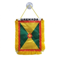 Mini drapeau de voiture de Grenade en polyester satiné 4''x6'', imprimé numériquement des deux côtés