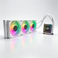 Enfriador de Agua AIO para CPU SM-360B/W-F de 360 mm con Control PWM, Compatible con AM4/AM5/LGA1700, Incluye 3 Ventiladores RGB para una Refrigeración Eficiente