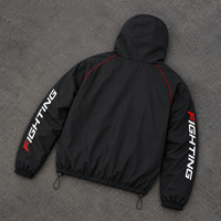 Veste coupe-vent oversize streetwear légère, style techwear, à capuche, épaules tombantes, design minimaliste, ourlet élastique, pour homme