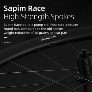 Set di Ruote per <span class=keywords><strong>Bici</strong></span> da Corsa ROCKBROS in Carbonio 30mm 50mm per <span class=keywords><strong>Copertoncino</strong></span> 700C con Freno a V e Mozzo R255 - Product Image 6