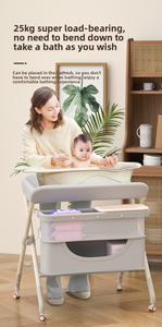 Foldable Multi-functional Baby Changing Table for Newborn Bath Massage Touch with Adjustable Height, Portable Nursery - Product Image 6