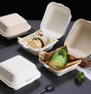 ケーキトレイIMEE分解性弁当箱箱角使い捨てバーガーランチボックス - Product Image 2