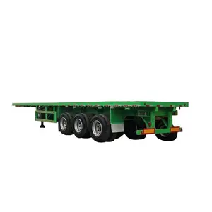 Truck Trailer Manufacture 3 Axles Semi Trailer Flatbed For Africa Container Flatbed Semi Trailer