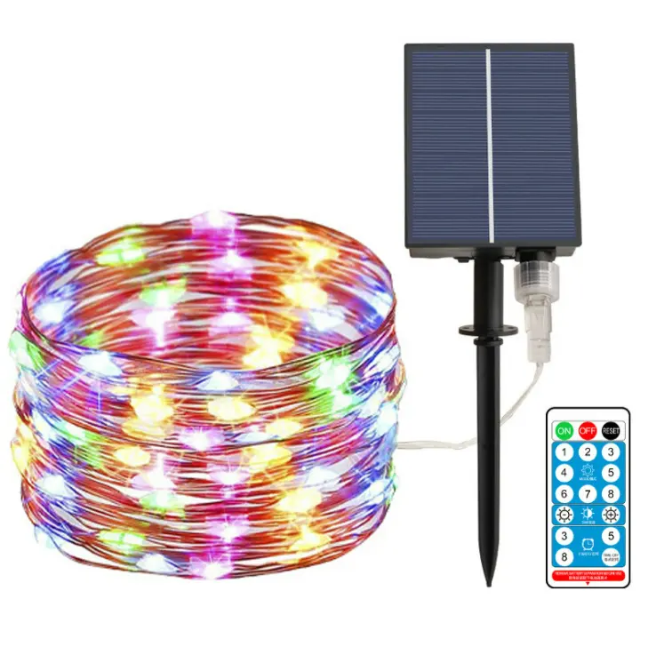 New product solar copper wire lamp string big lamp beads 2025 copper wire lamp outdoor wedding holiday lantern