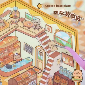 Divertidas pegatinas de escena en miniatura 3D para aliviar el estrés educativo Xiaohongshu paisajismo diario pegatinas juguetes de pasta creativa - Product Image 4