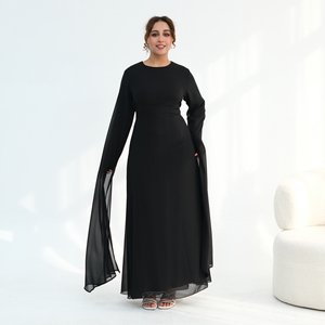 Vêtements islamiques Loriya Manufacture, é<span class=keywords><strong>l</strong></span>égante abaya fermée à manches bouffantes, maxi abaya pour femmes, robe musulmane avec doublure, abaya pour <span class=keywords><strong>l</strong></span>'Aïd - Product Image 5
