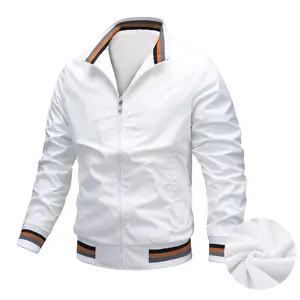 Jaquetas masculinas de moda personalizada Plus Size Casual impermeável em branco Golf leve blusão bombardeiro jaqueta para homens