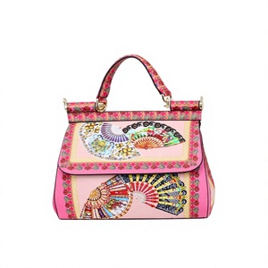 Sacs à main de luxe en porcelaine vintage de haute qualité pour femme, motif floral, oiseaux, animaux, paysages, imperméables, en PU - Product Image 2