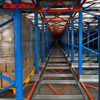 Estantería de entrepiso ajustable con estructura robusta, prueba de simulación de carga estricta, marco fuerte antideformación, apilamiento de palets pesados a largo plazo