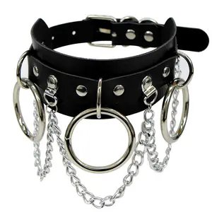 Black O Ring Sexy Choker Fetish Collar Punk Gothic Goth Rave Necklace