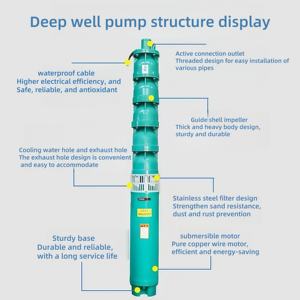 مضخة غاطسة متعددة المراحل عالية الكفاءة من تشينلونج، محرك ثلاثي الأطوار، مخرج 50 مم، ضمان لمدة سنة لضخ المياه - Product Image 3