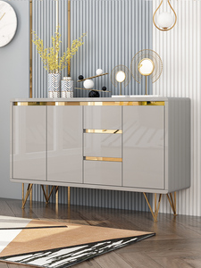 高級ビュッフェキャビネットディスプレイスタンドディニンルームサイドボードMdf大理石無垢材高級モダン許容 - Product Image 2