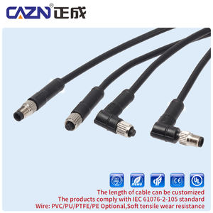M5-Stecker IP67 Geschirmte geformte Stecker kabel PVC PUR 3 4-polige, gerade abgewinkelte Robotersensor-Kabel anschlüsse - Product Image 2