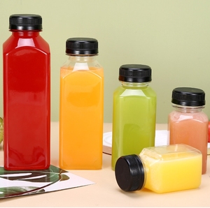 Chai nhựa vuông 350ml (<span class=keywords><strong>12</strong></span> <span class=keywords><strong>oz</strong></span>) mới, có nắp, trống, chất liệu PET, dùng để đựng nước ép, cà phê lạnh tự pha, sinh tố, sữa. - Product Image 4